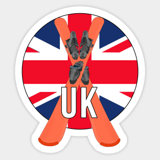 Cool Ski Flag of UK Sticker